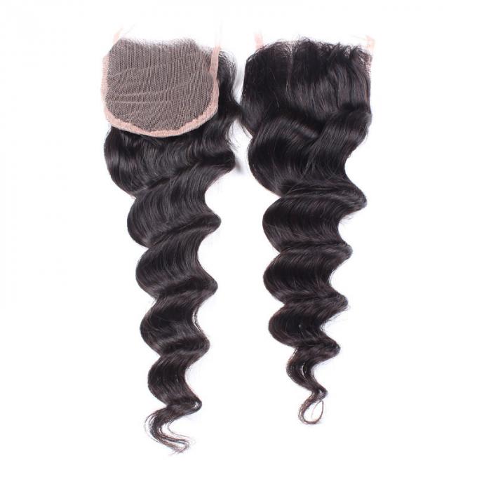 4x4 Lace Closure Indian Loose Wave Closure With Front Baby Hair 10" to 22"