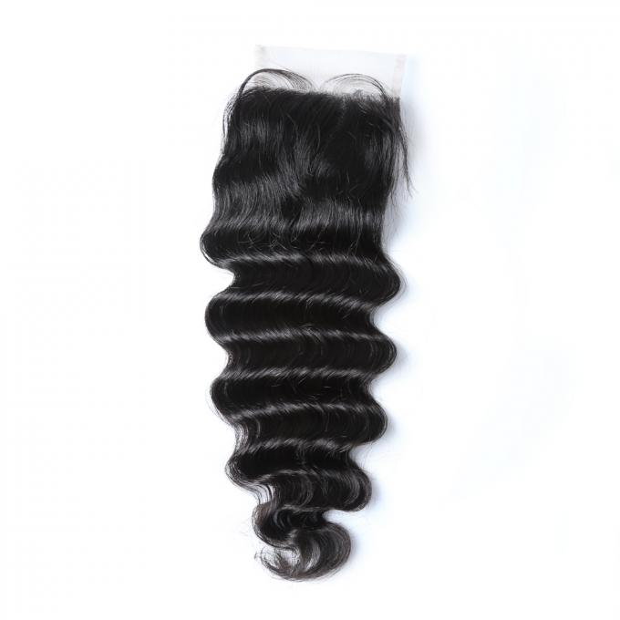 Malaysian Hair 100% Virgin Deep Wave Closure 4x4 Lace Closure No Shedding No Tangle