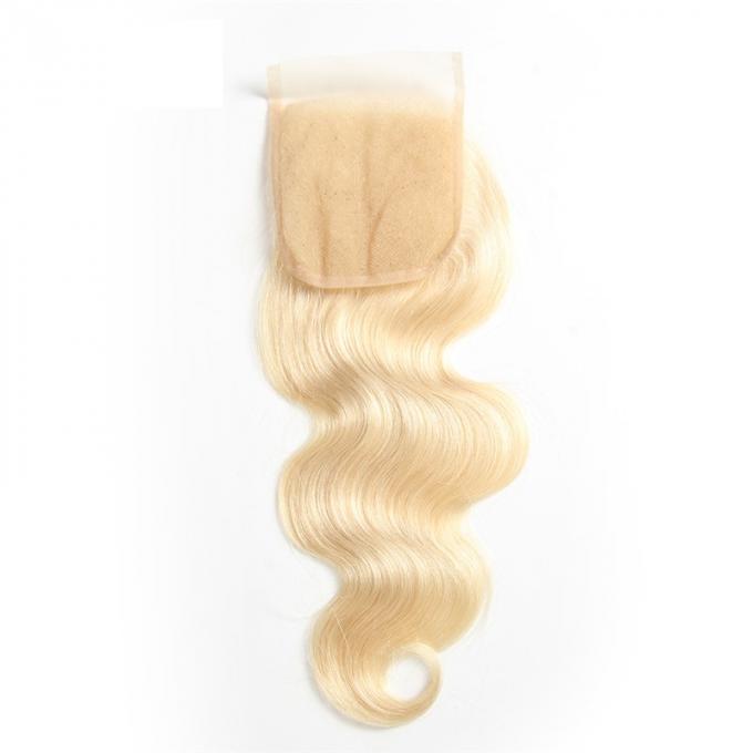 Blonde #613 Color Body Wave Lace Closure Baby Hair Brazilian Real Human Hair